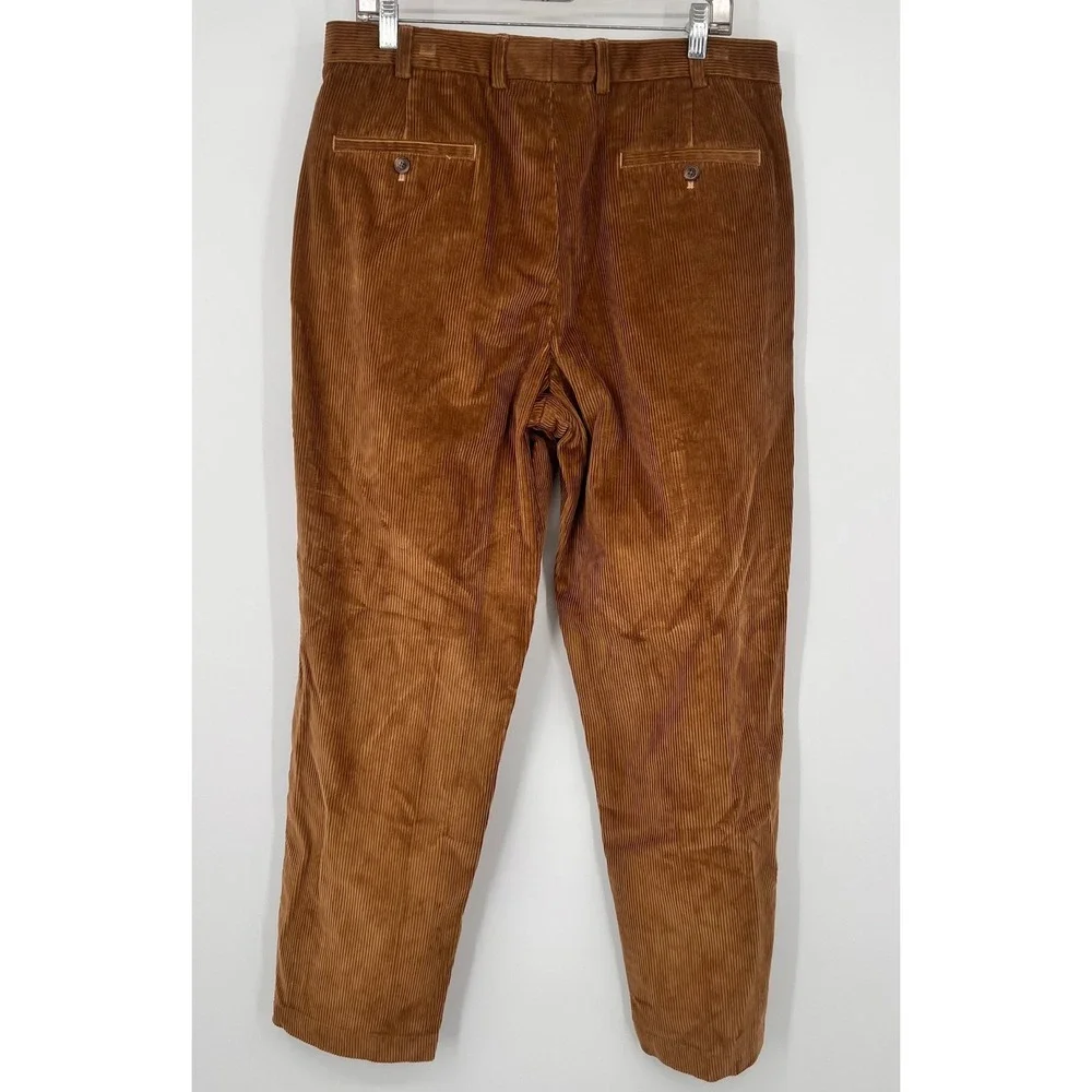 Brooks Brothers Hudson Corduroy Pants Mens 36x32 Brown Wide Wale‎ Cotton Blend